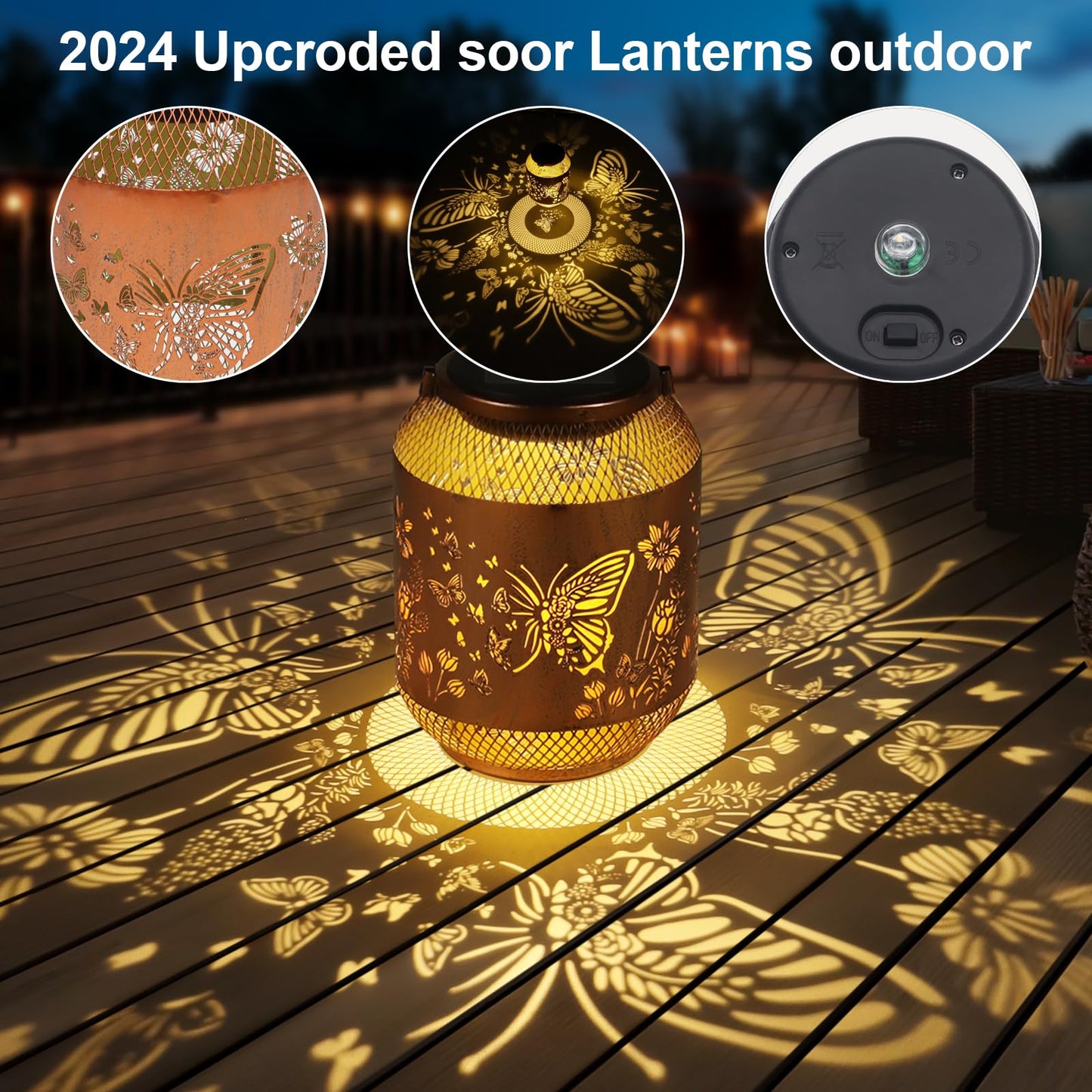 Hummingbird Solar Lanterns Outdoor Hanging Christmas Lantern as Birthdays Gifts for Women Mom Grandma Metal Waterproof Garden Decorative Hummingbird Solar Lights for Yard, Patio, Lawn, Porch, Backyard